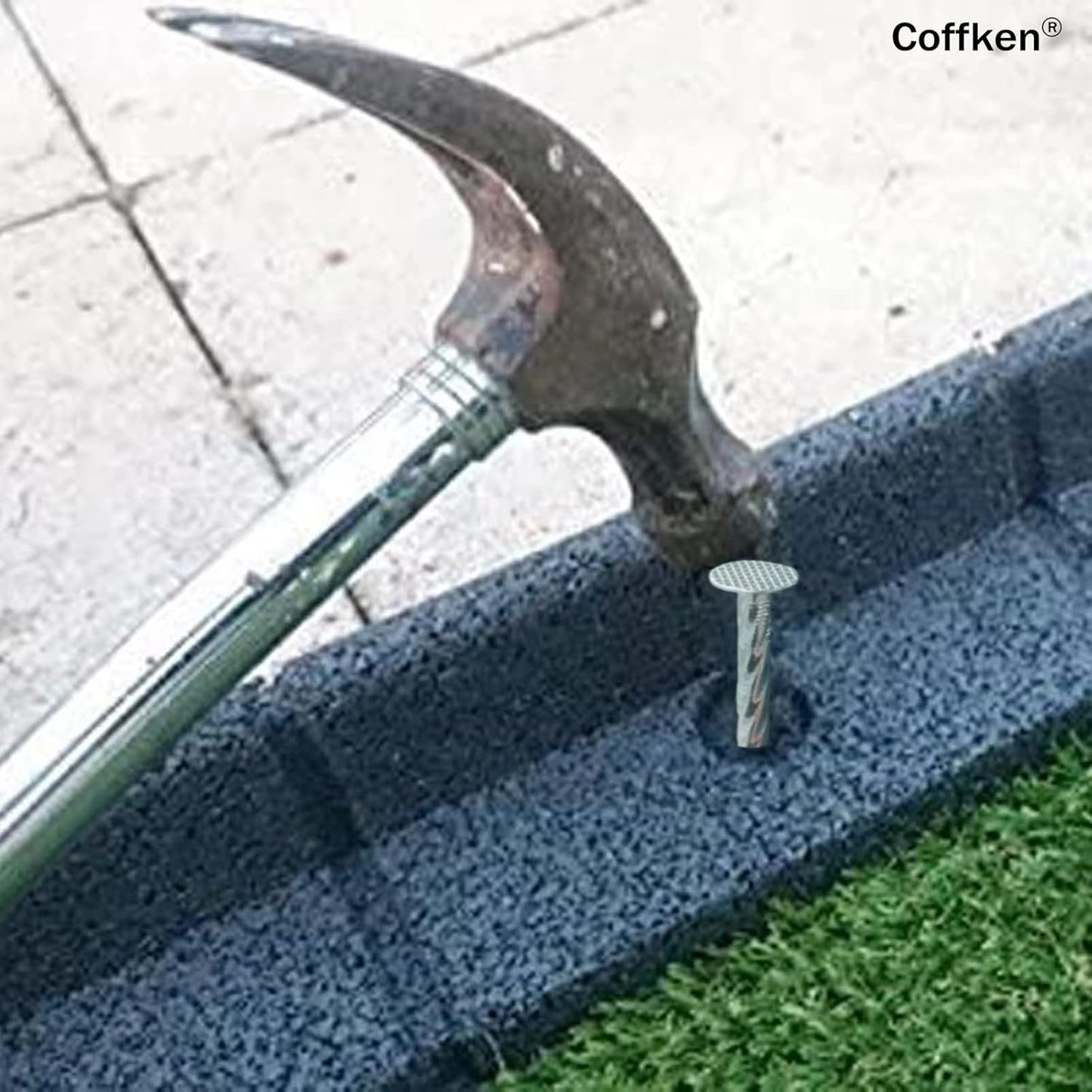 12" Heavy Duty Spiral Landscape Spikes - Solid Galvanized Metal Garden Stakes for Fixing Paver Edging, Weed Barriers, Artificial Lawn, Tent, Garden Plants and More (50 Pack)