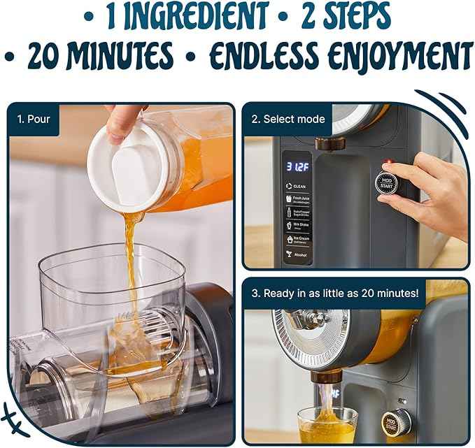 Slushie Machine for Home, No Ice Needed Professional Frozen Drink Maker & Soft-Serve Ice Cream Machine- 1.8 L Capacity Slushy Machine for Margaritas, Daiquiris, Juices, Cocktails, Frappes & More
