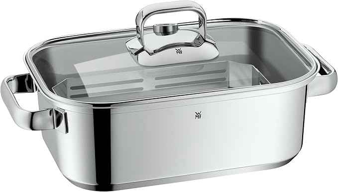 WMF Vitalis Compact Steamer with Steaming Rack, Lid and Thermometer, 18/10 Stainless Steel, 3.5 L