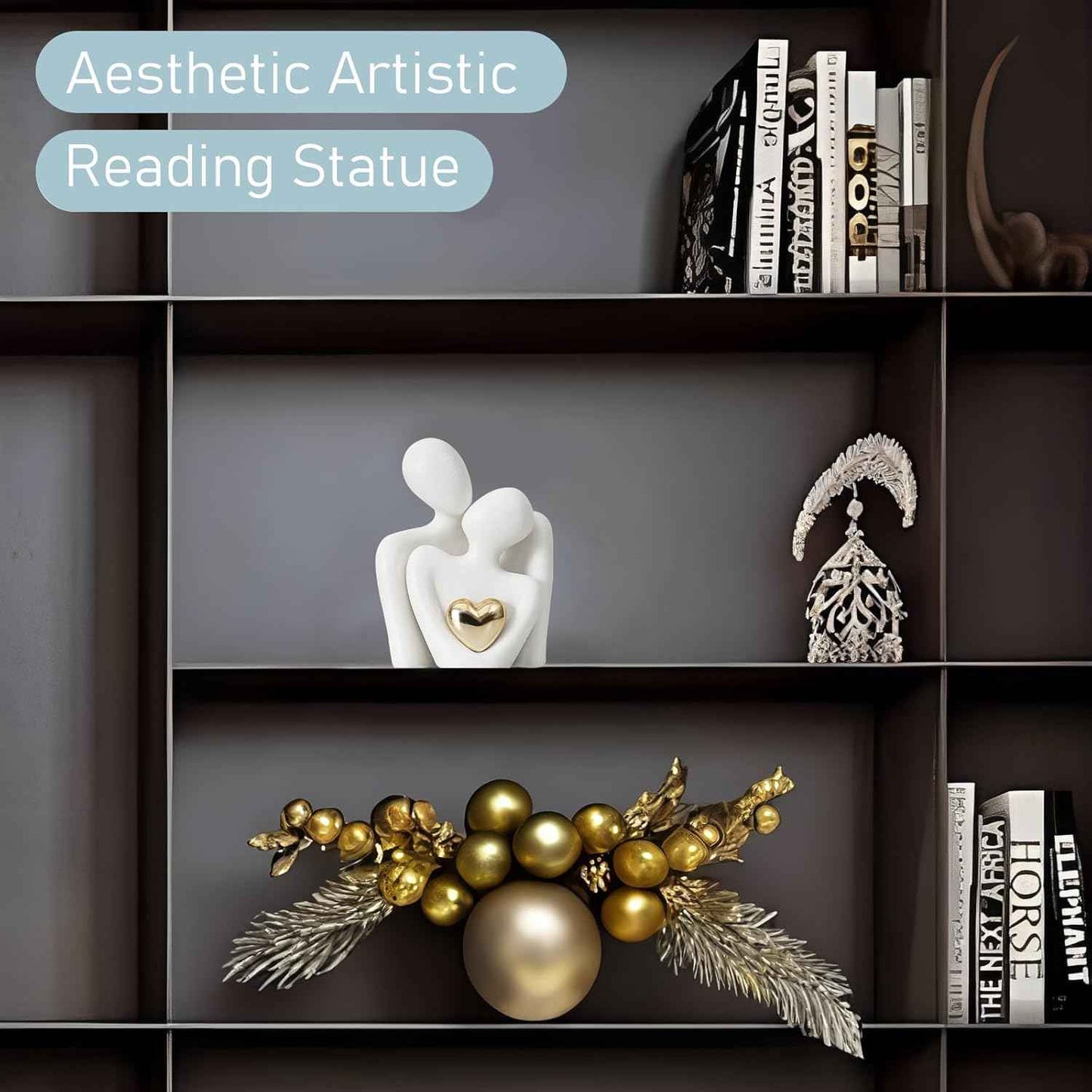 Starfa Mini Couple Statue Tv Stand Decor Items for Living Room,Modern Shelf Decor for Couples,Ceramic Couple Statue,Adornos para Sala Modernos,Nightstand, Knick Knacks for Shelves