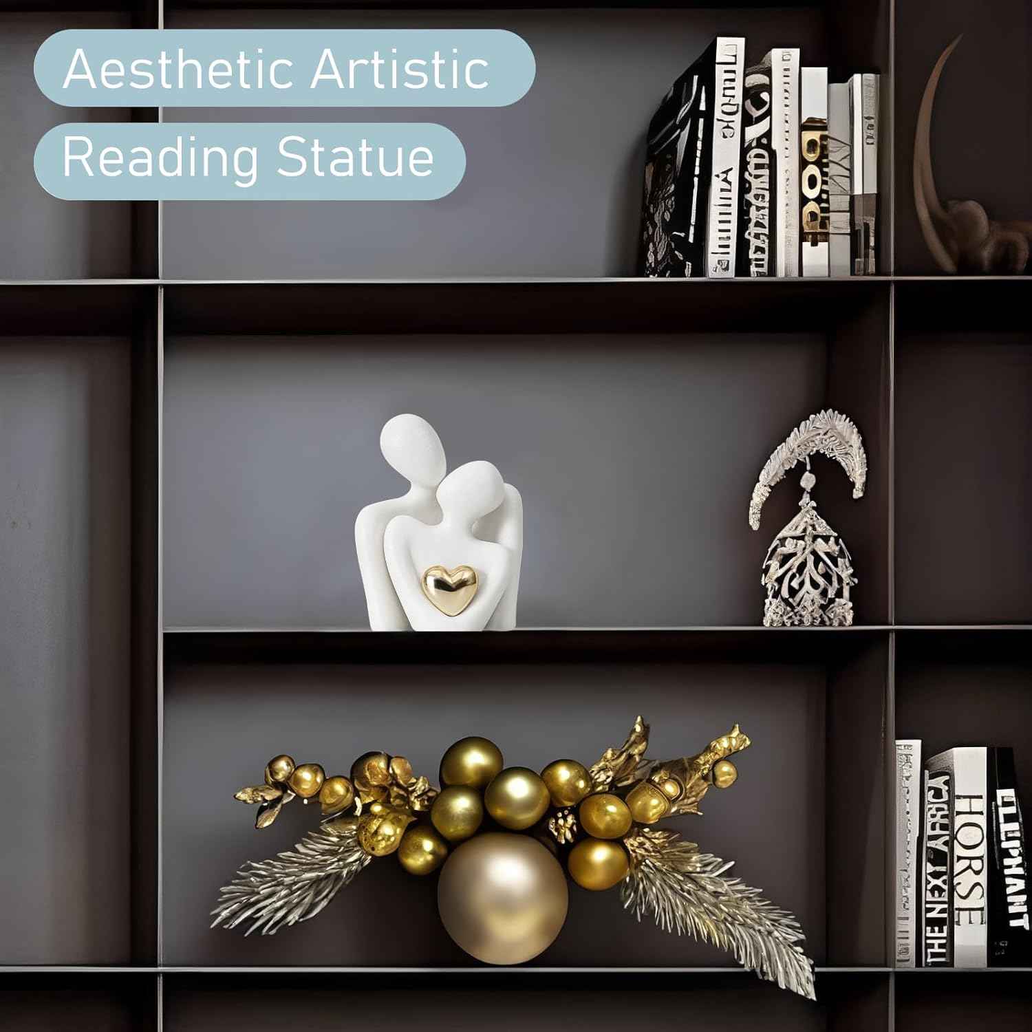 Starfa Mini Couple Statue Tv Stand Decor Items for Living Room,Modern Shelf Decor for Couples,Ceramic Couple Statue,Adornos para Sala Modernos,Nightstand, Knick Knacks for Shelves