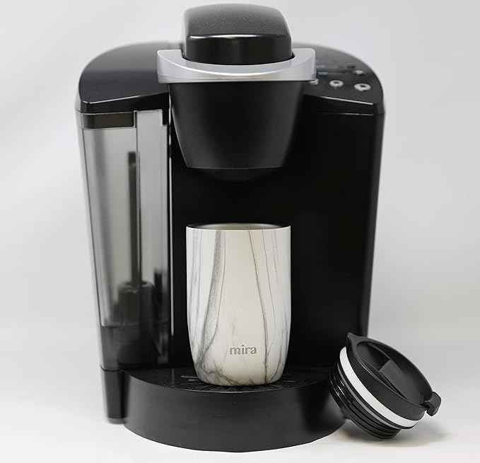 MIRA 12 oz Travel Coffee Mug - Insulated Stainless Steel Tumbler with Screw Lid - French Granite