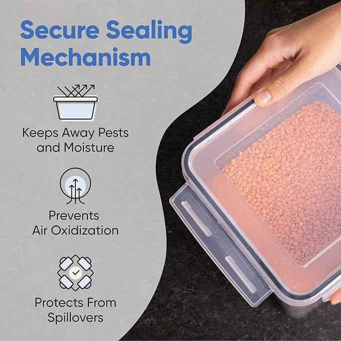 Chef's Path Extra Large Airtight Food Storage Containers with Lids, Pack of 2, 6.5L, 220Oz, Airtight Kitchen and Pantry Bulk Canisters for Flour, Sugar, Rice, and Baking Supplies - Transparent
