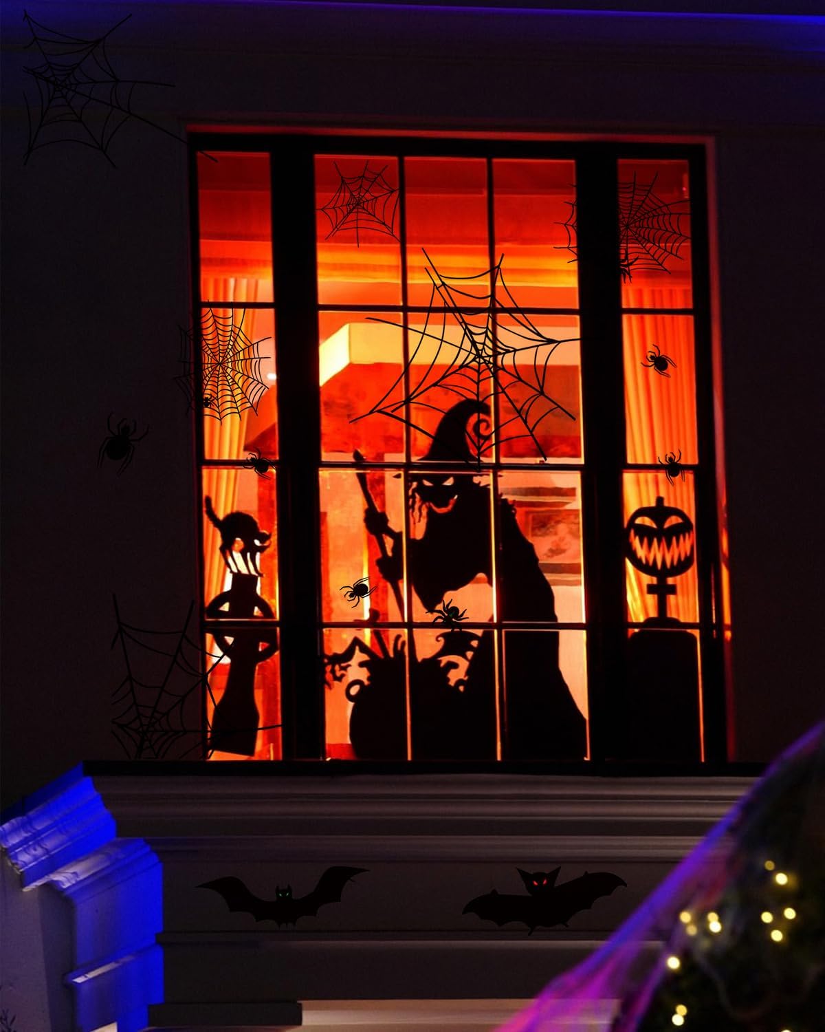 Bat Wall Decor, Spider Wall Decor Spider Net Decor Halloween Bats Decorations 3D Realistic PVC Bats Stickers for Outdoor DIY Home Decor Party Supplies 4pcs