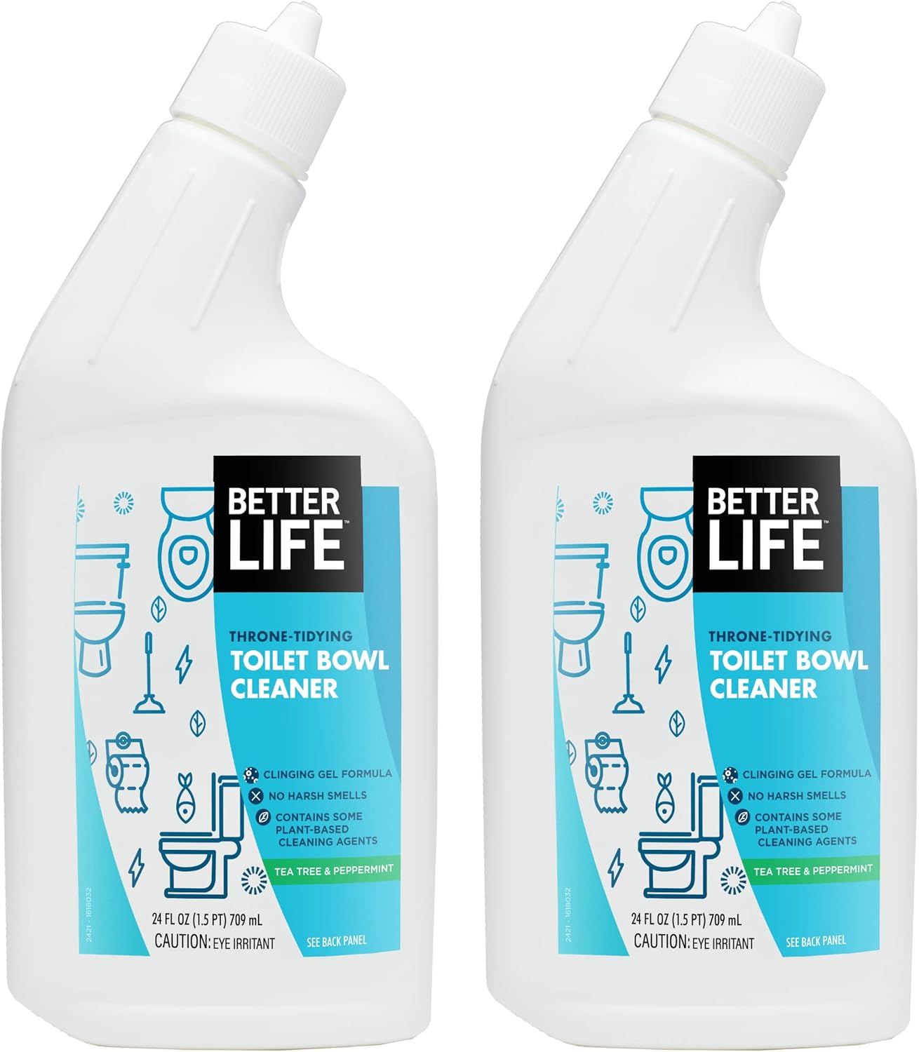 Better Life Natural Toilet Bowl Cleaner, Tea Tree & Peppermint Scent, 24 Fl Oz (Pack of 2)