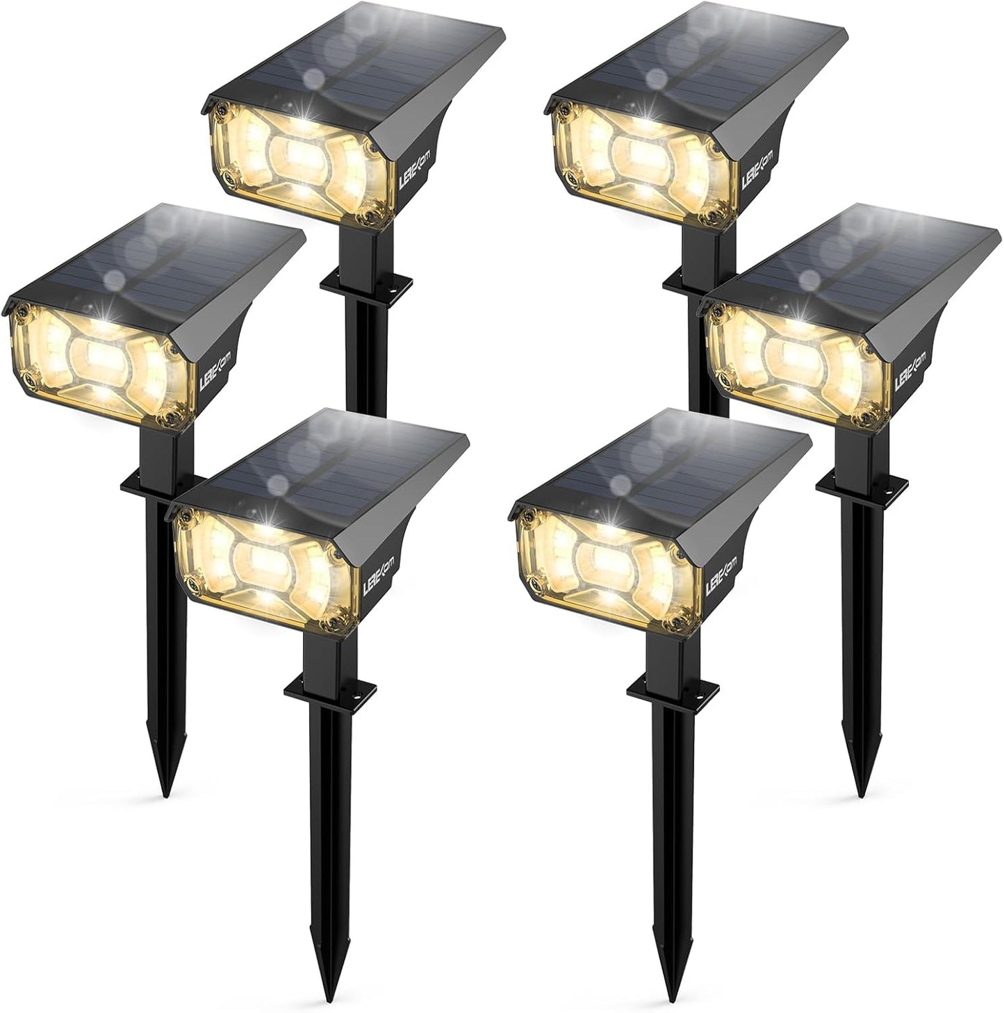 3 Brightness Modes Solar Outdoor Lights with Super Bright 40LEDs, 360 Adjustable Lighting Angle, USB Charging, Longer Working Time, Waterproof, Patio, Porch, Driveway