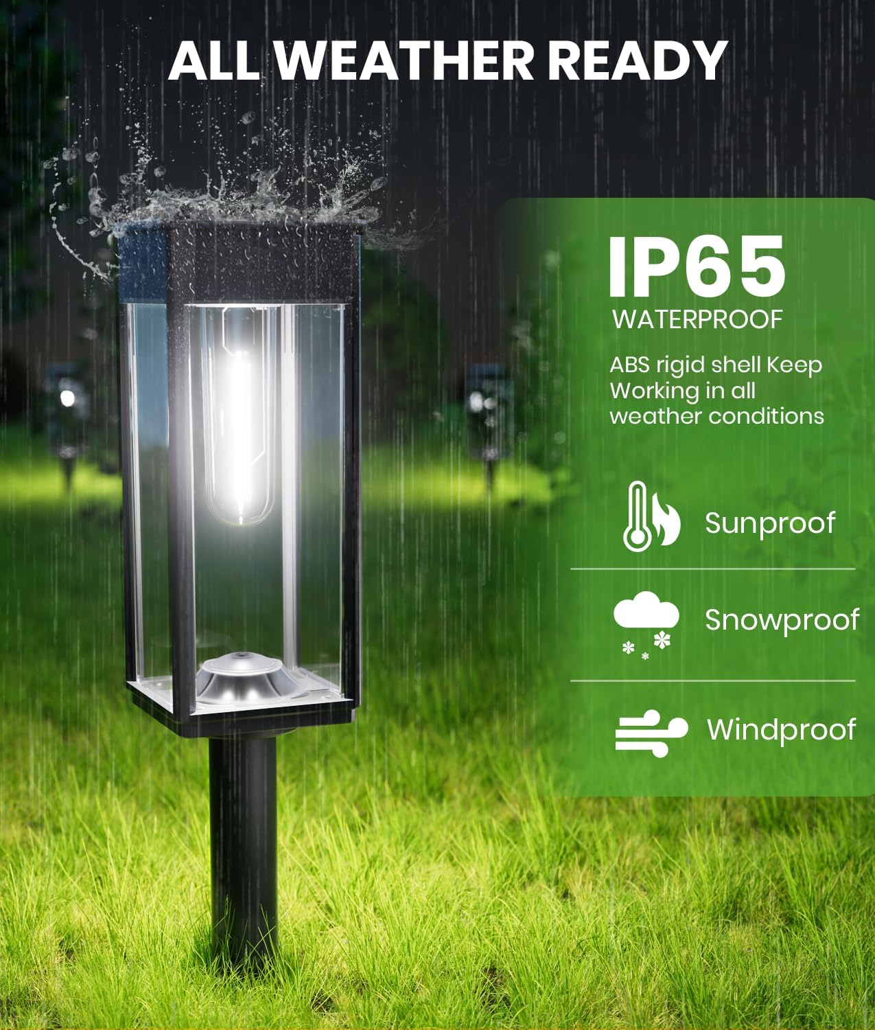 BITPOTT Bright Solar Pathway Lights Outdoor Waterproof IP65, 8 Pack Auto On/Off Solar Outdoor Lights for Path, Yard, Landscape, Lawn, Patio, Walkway, Driveway, Garden Decor Lighting Solar Powered