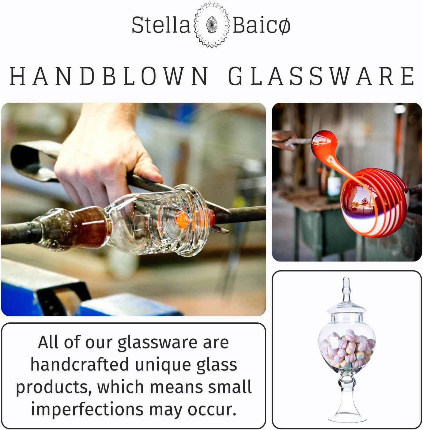 Large Glass Apothecary Jars with Lid, Clear Candy Jar for Candy Buffet, Fancy Decorative Glass Jar for Party, Wedding and Display, Tall Glass Candy Containers (Height: 16.5", Diameter: 6.5")