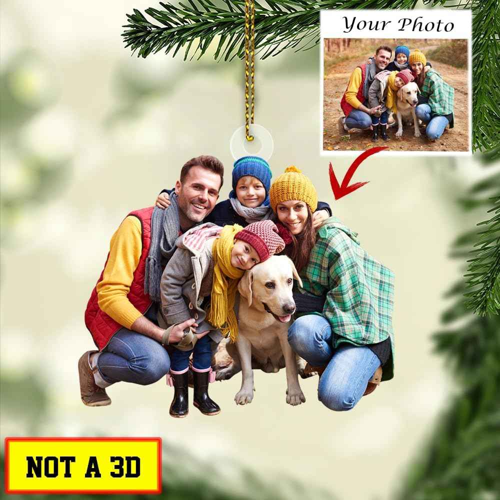 Customized Photo Ornament for Xmas Tree 2D, Personalized Christmas Ornament with Photo, Xmas Family Friend Gifts, Custom Picture Family Christmas Ornament 2025, Hanging Christmas Decor