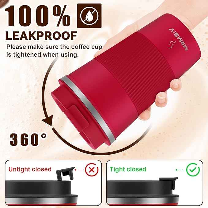 MOMSIV 17oz Travel Mug, Insulated Coffee Cup with Leakproof Lid, Vacuum Stainless Steel Double Walled Reusable Tumbler for Hot and Cold Water Coffee and Tea In Travel and Car