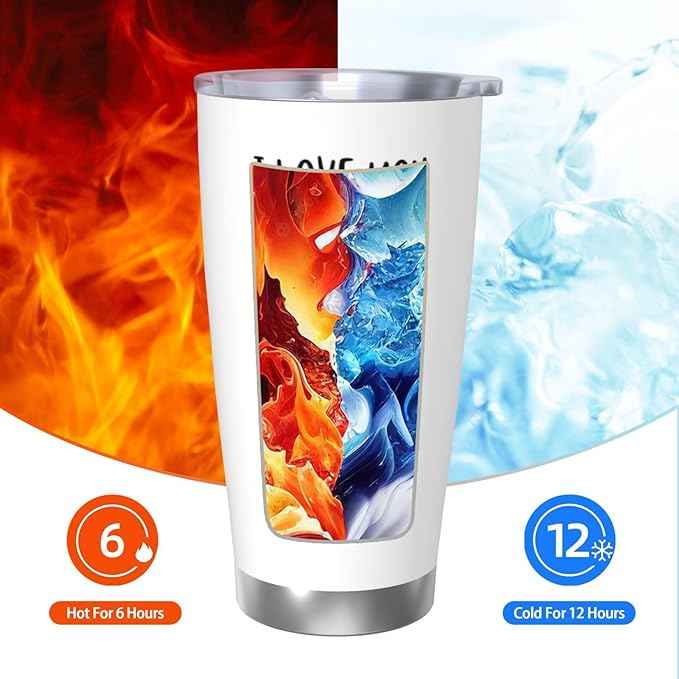 Gift For Couples Anniversary & Valentine's Day with Romantic Love Quote, White Insulated Coffee Cup，20 oz Tumbler