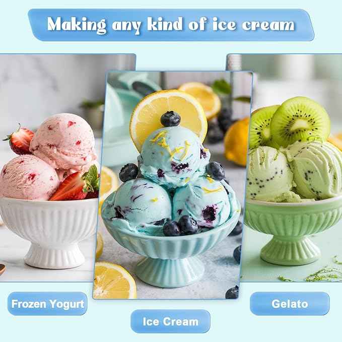 Jooke Latest Ice Cream Maker Attachment for KitchenAid Stand Mixer,Ice Cream Bowl Fit for 4.5QT/5QT/6QT Kitchen Aid Accessories and Attachments,Sorbet Gelato Maker,2QT for Kitchenaid Mixer Attachments