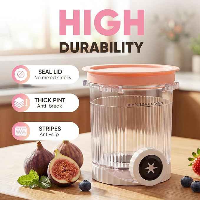 4-Pack Swirl Pints & Lids for Ninja CREAMi — Compatible with NC700/NC701, Replacement Creami Containers for Ice Cream & Soft-Serve Maker, BPA-Free, Reusable, Dishwasher Safe(Not OEM)