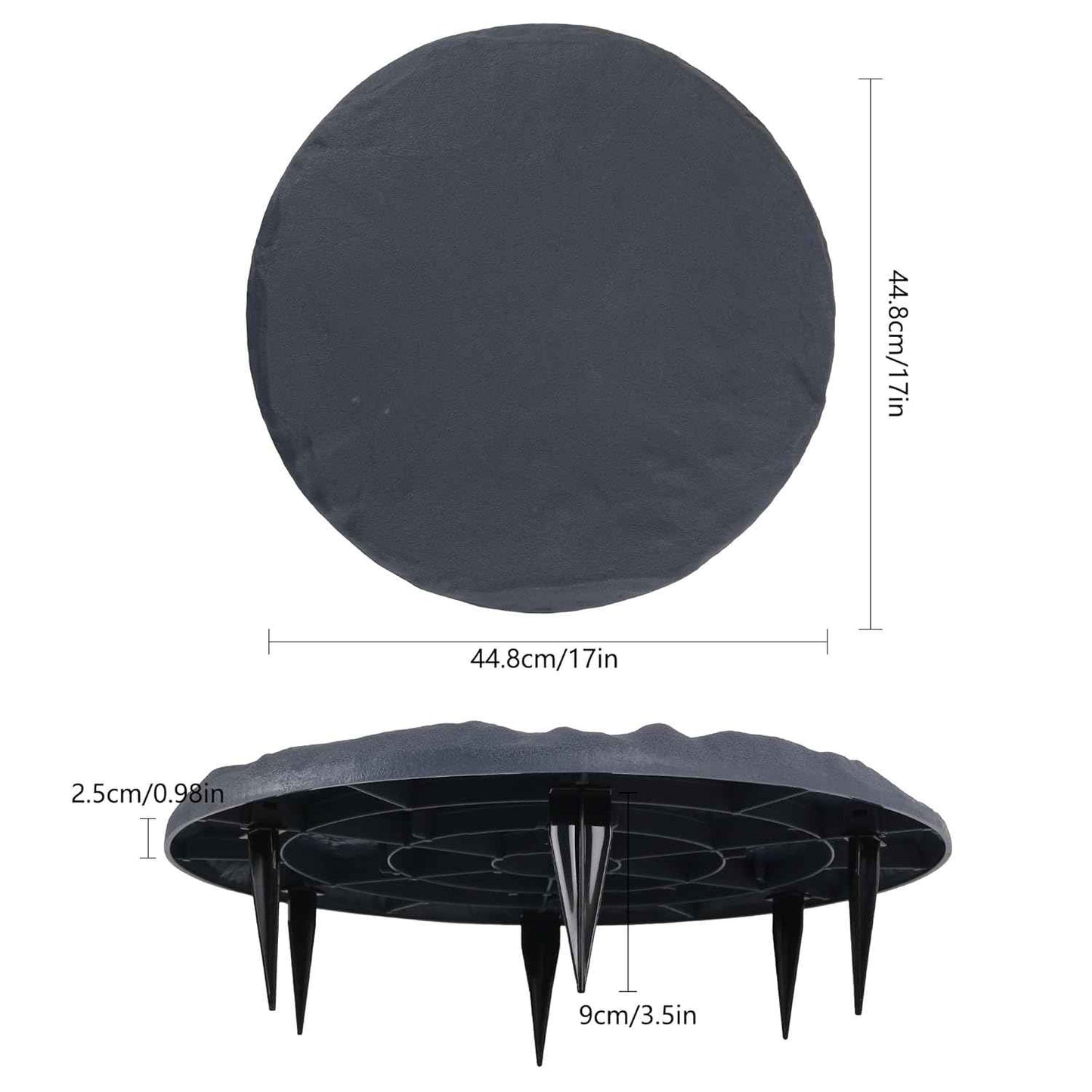 4Pcs Large Stepping Stones Outdoor Garden Walkway, Durable Plastic Pavers for Patio, Pathway, and Landscaping, Weatherproof Stepping Stones with Ground Stakes for Easy Installation