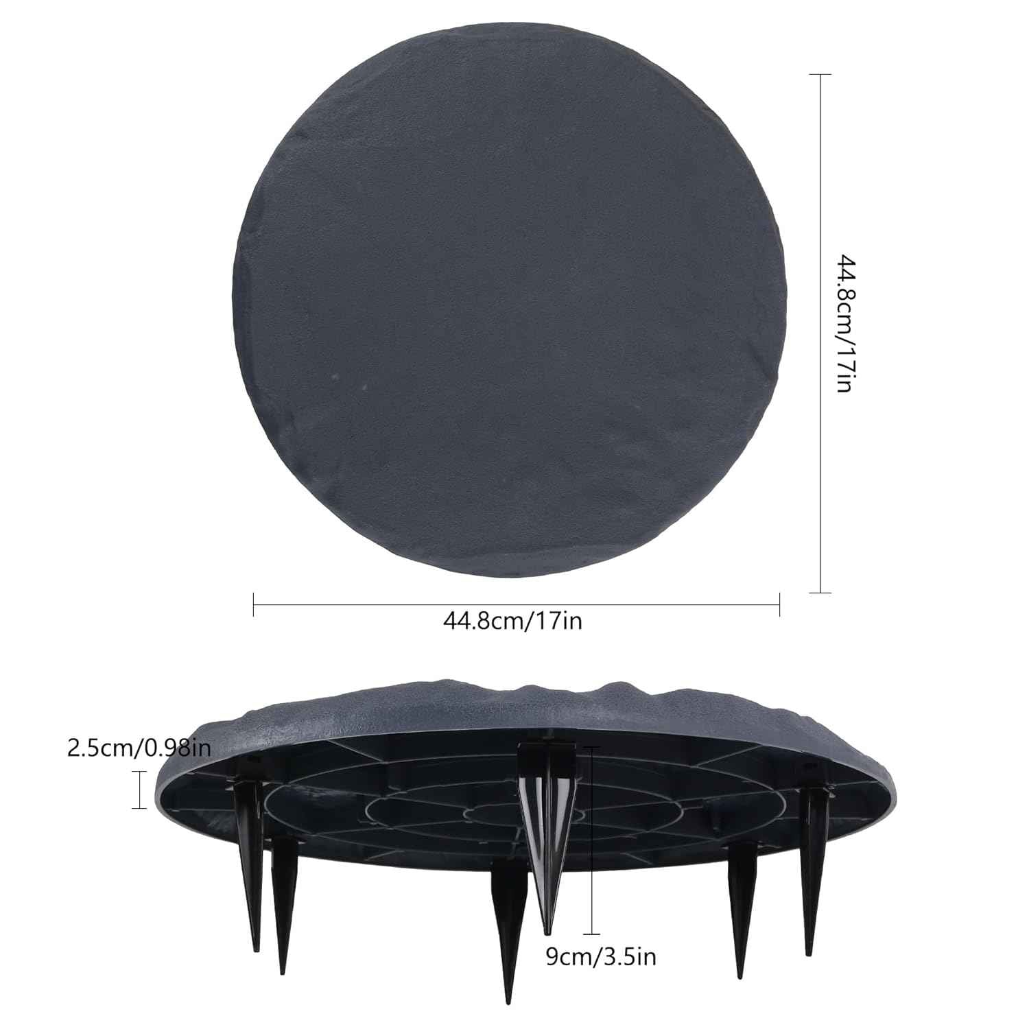 4Pcs Large Stepping Stones Outdoor Garden Walkway, Durable Plastic Pavers for Patio, Pathway, and Landscaping, Weatherproof Stepping Stones with Ground Stakes for Easy Installation