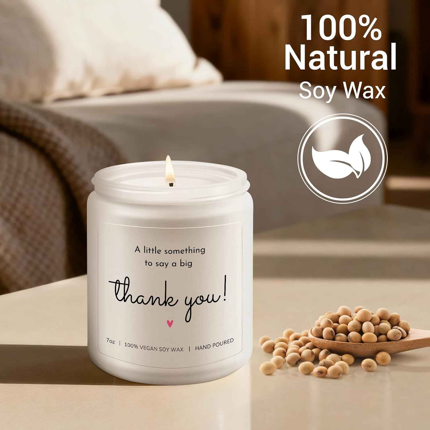Thank You Gifts for Women, Men - Appreciation Gifts for Women, Thank You Candle, Hostess, Birthday Gift, Teacher, Coworkers, Friend, Nurse, Boss - Lavender Scented Candle