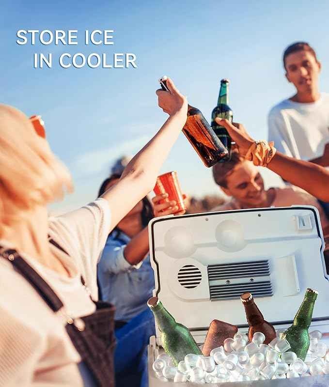 ecozy Portable Ice Maker Countertop, 9 Cubes Ready in 6 Mins, 26 lbs in 24 Hours, Self-Cleaning Machine with Ice Bags/Standing Ice Scoop/Ice Basket for Kitchen Office Bar Party, Aqua