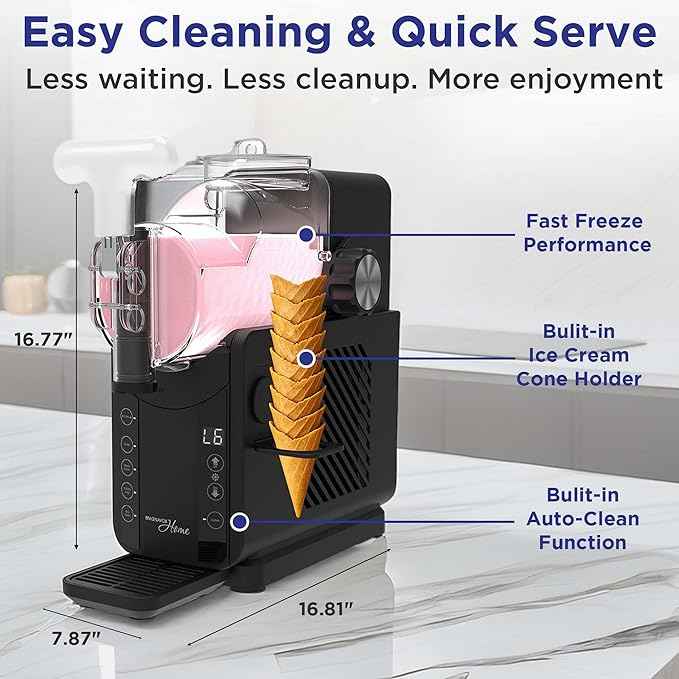 Magnavox Home, Ice Cream & Frozen Slush Drink Maker, Onyx (34OZ IceCream or 57OZ Slush at a Time)