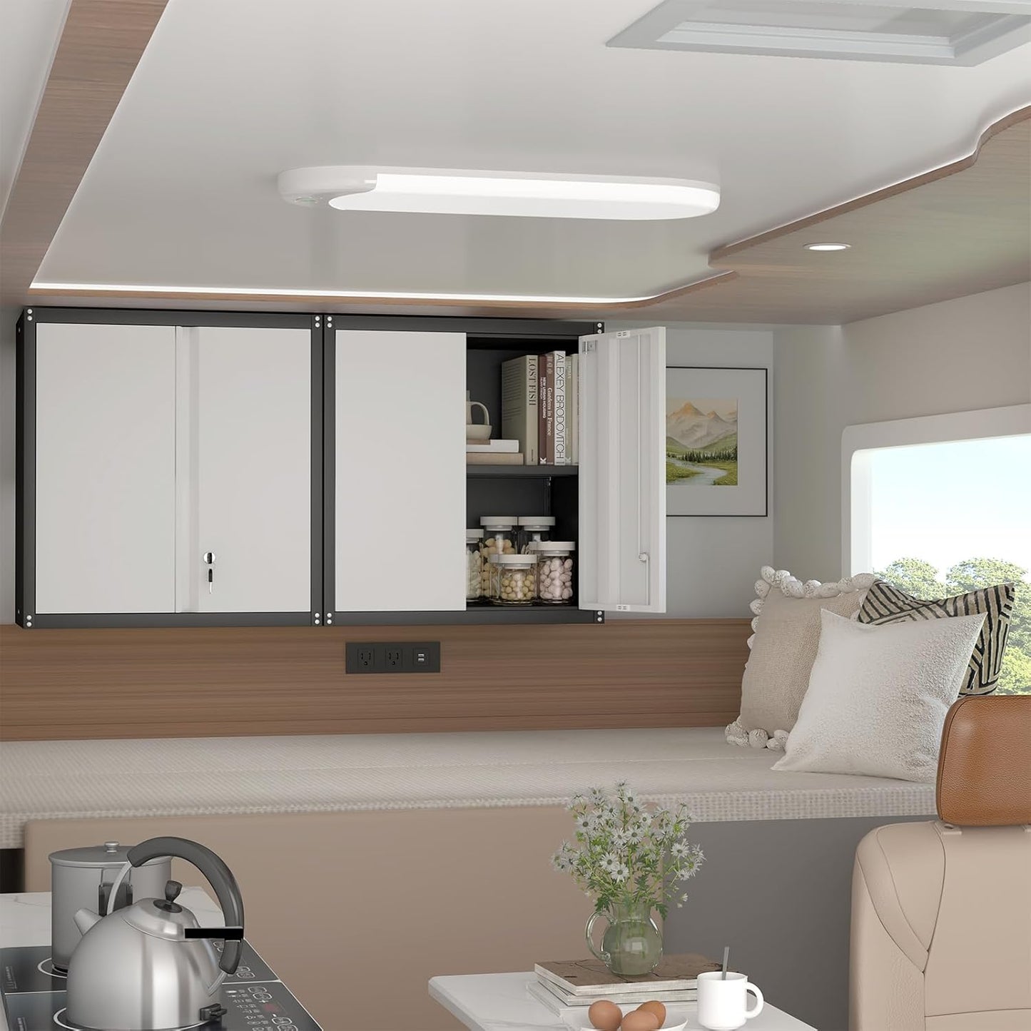 Metal Wall Cabinet,Locking Cabinet with Shelves,Wall Mounted Storage Cabinet1 for Basement,Home,Garage,Gray