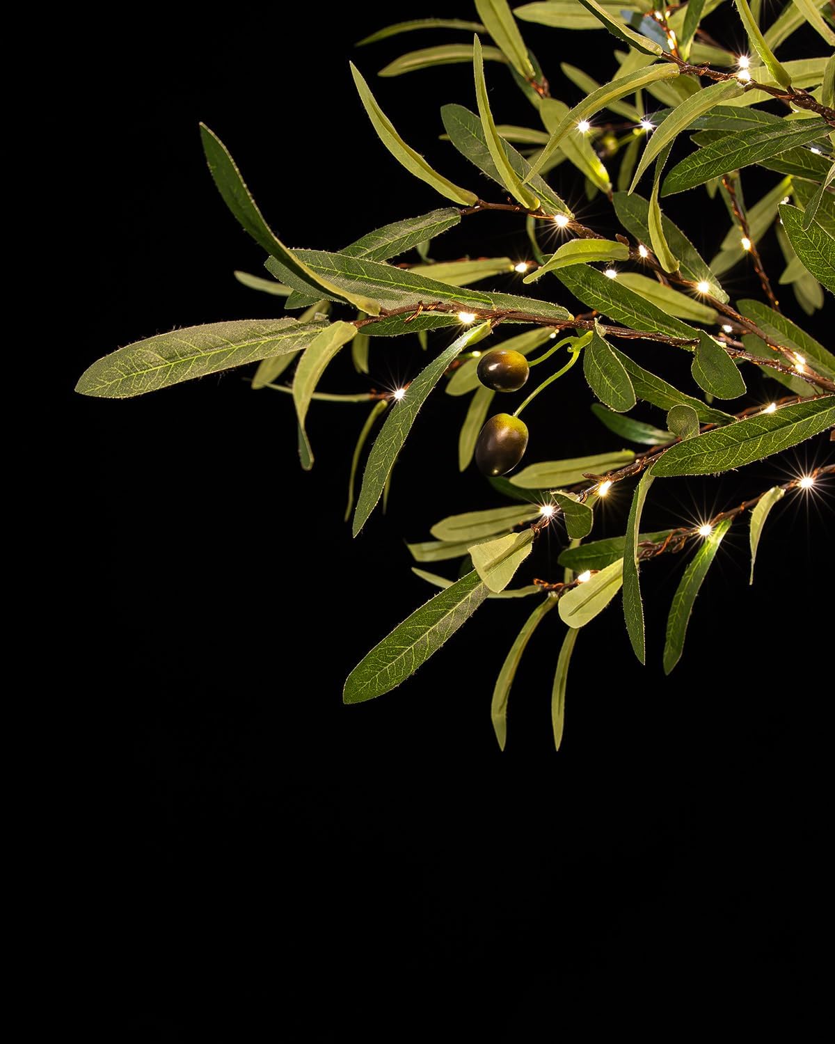 TYBEEU 6ft Lighted Olive Tree with 300 Warm White LED Lights, Dimmable, Ideal for Indoor & Outdoor Holiday Decor, Home, Garden, Wedding & Party