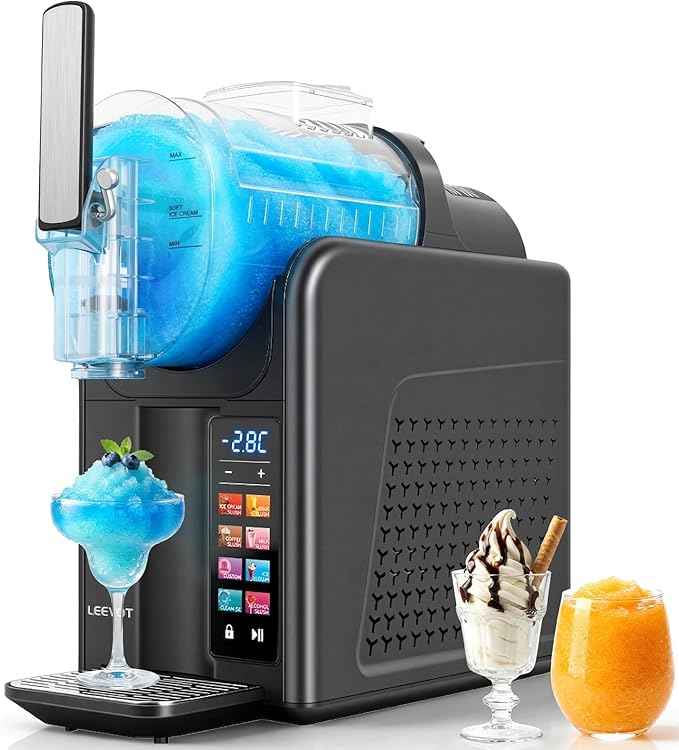 LEEVOT Slushie Machine & Soft Serve Ice Cream Maker 2 in 1, Frozen Drink Machine with Quicool Technology, 6 Presets, Child Lock, Self-Cleaning, Margarita Slush Daiquiri Machine for Home, 120V 60HZ