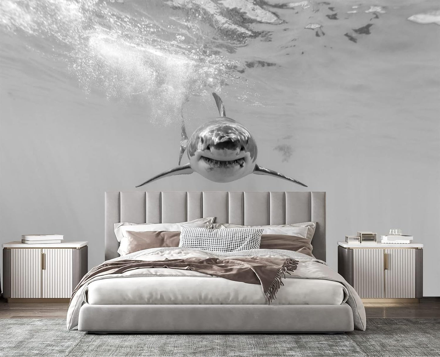 Shark Wall Mural Wallpaper for Bedroom 137" x 100"