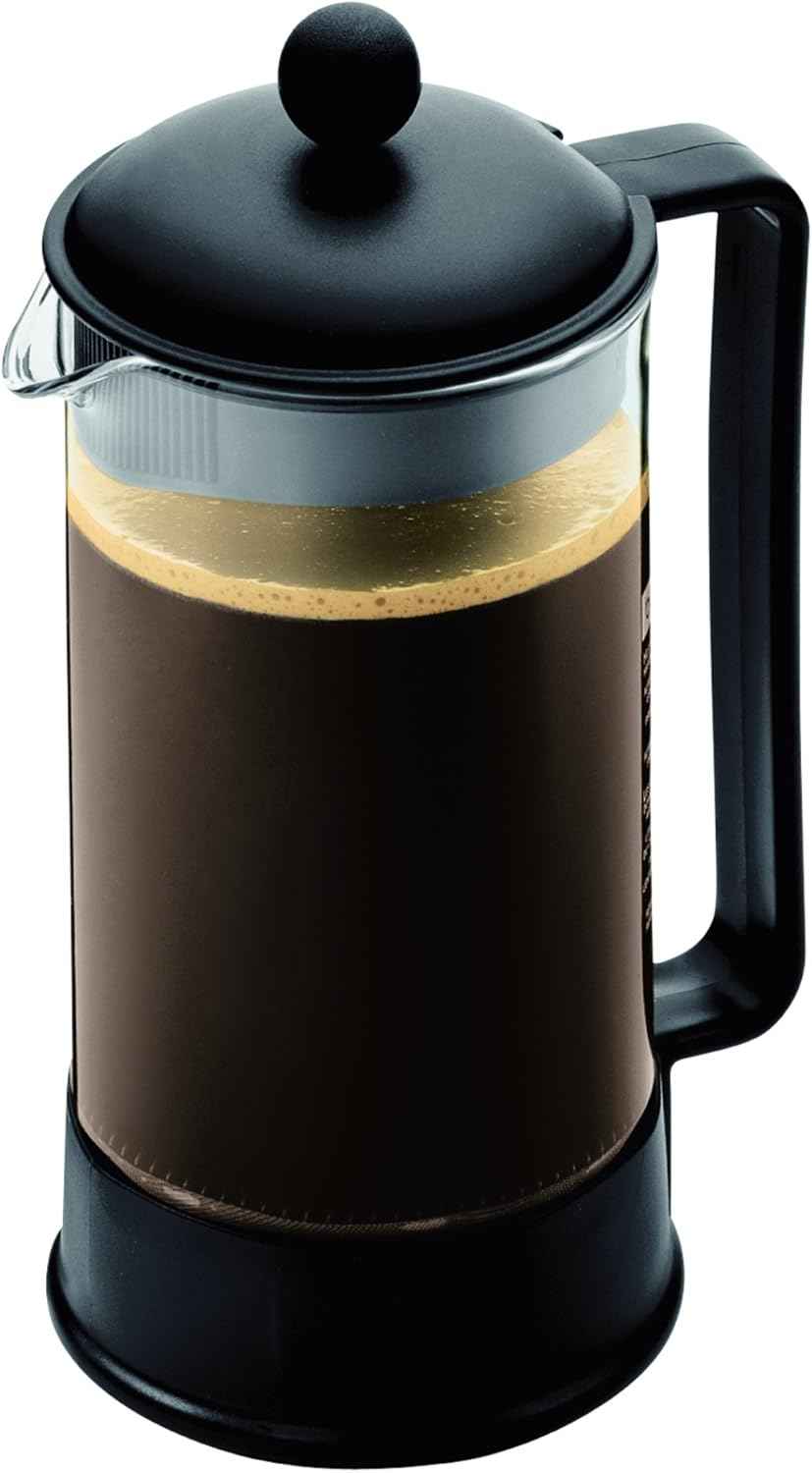 Bodum 34oz Brazil French Press Coffee Maker, High-Heat Borosilicate Glass, Black - Made in Portugal
