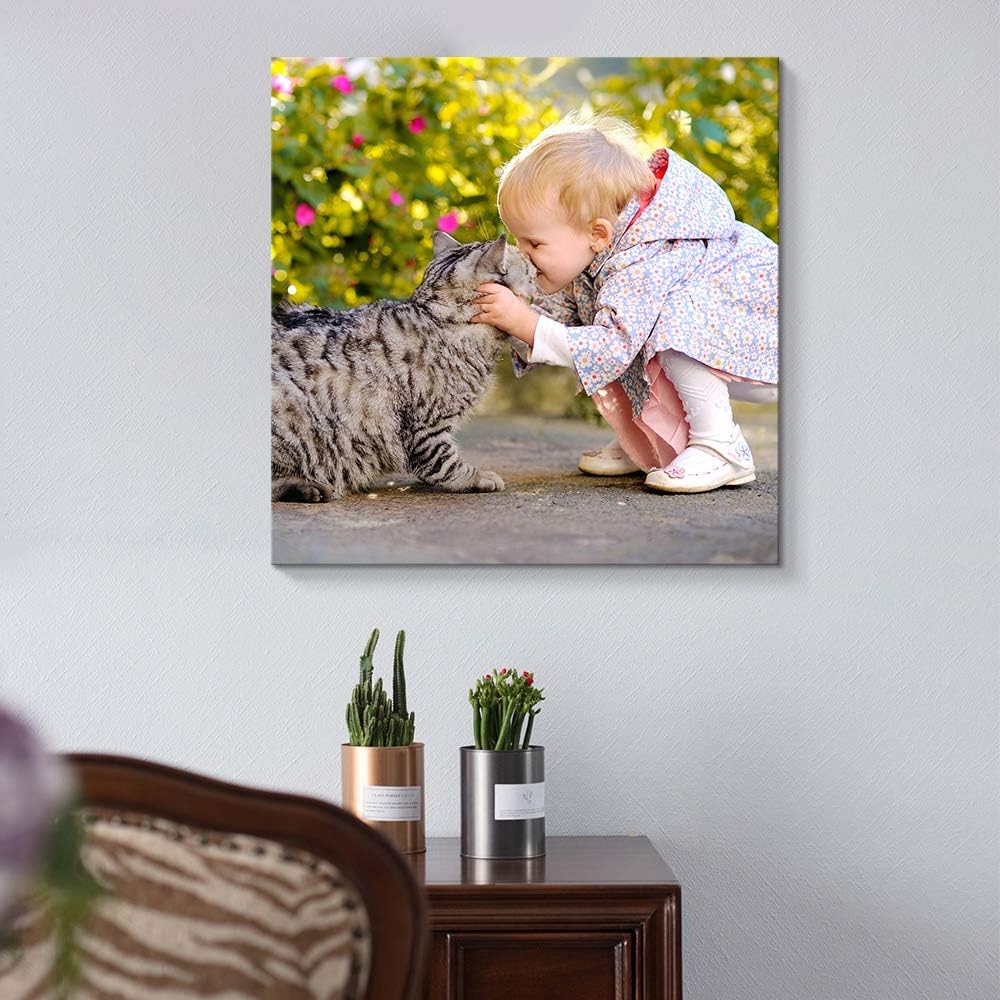NWT Custom Canvas Prints with Your Photos for Pet/Animal, Personalized Canvas Pictures for Wall to Print Framed 24x24 inches