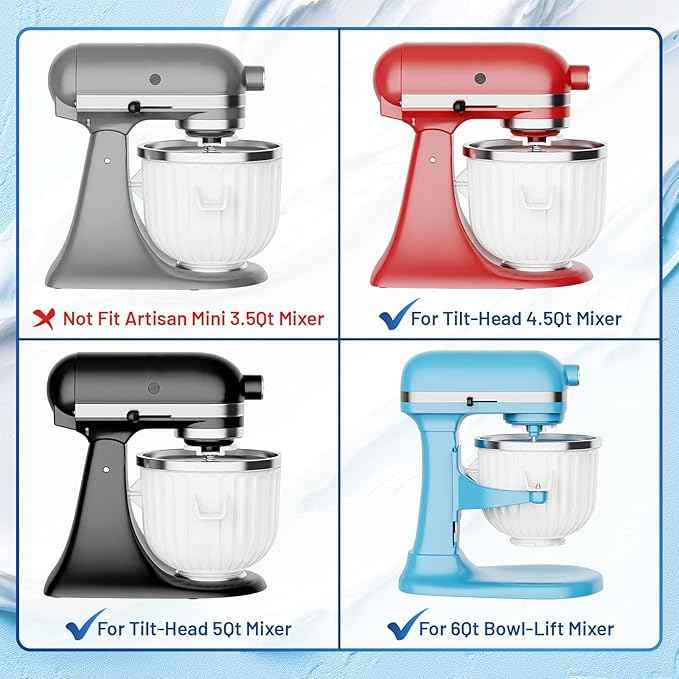Ice Cream Maker Attachment for Kitchenaid Stand Mixers, Ice Cream Maker Machine Compatible with 4.5QT and Larger KitchenAid Mixers, 2-Quart Capacity, Sorbet and Gelato Maker Accessory by TPGSING