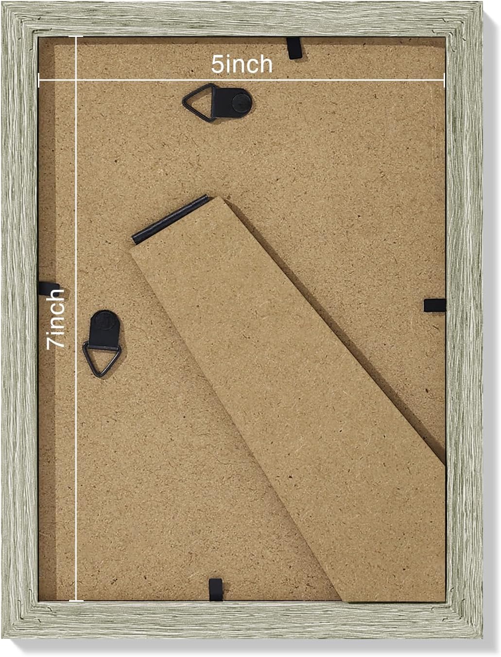 Vittanly 5x7 Picture Frames Set of 9, Shatter Resistant Plexiglass, Display 4x6 Pictures with Mat or 5x7 without Mat, Photo Frames for Wall or Tabletop, Engineered Wood, Driftwood