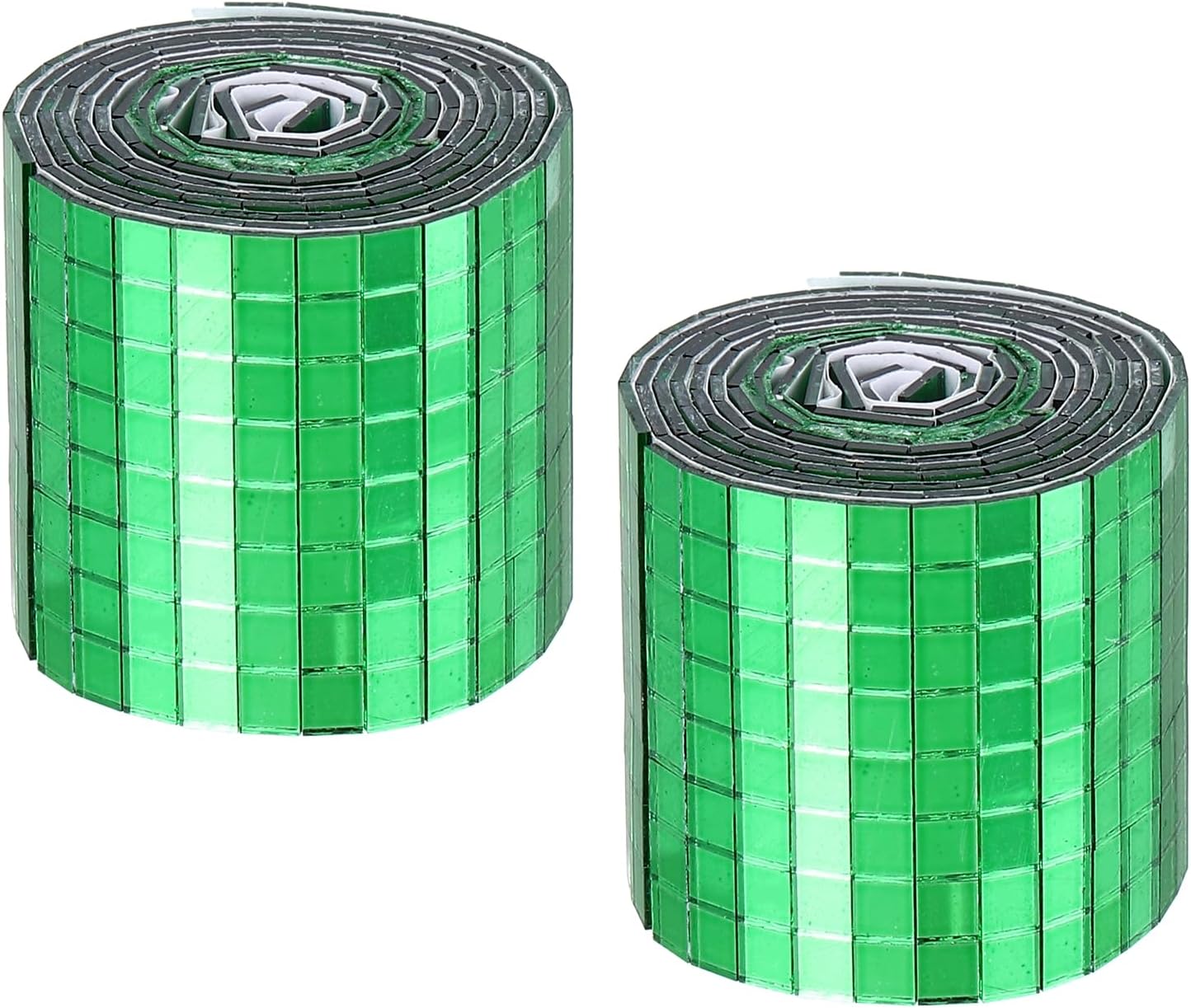MECCANIXITY Self Adhesive Glass Mirror Mosaic Tiles 3200 Pcs 5 x 5 mm Disco Tiles for Craft Decoration Glass Mirror Disco Ball Green 2 Pcs