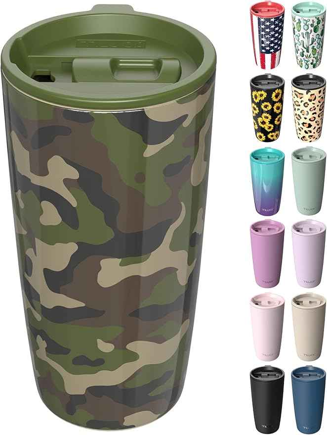 TILUCK 20 oz Insulated Tumbler with BPA-Free Lid, Stainless Steel Vacuum Travel Coffee Mug, Double Wall Coffee Tumbler（20oz，Camouflage）