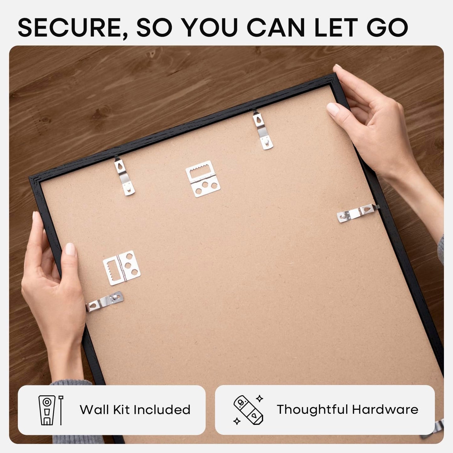 Homeforia 16x20 Black Wood Frame, High End Oak 16x20 Picture Frames with Mat 11x14 Photo, 16 x 20 Wooden Poster Frame Matted to 11 by 14 Print, 20x16 Hanging Frames, Tempered Glass, Wall Kit, Set of 1