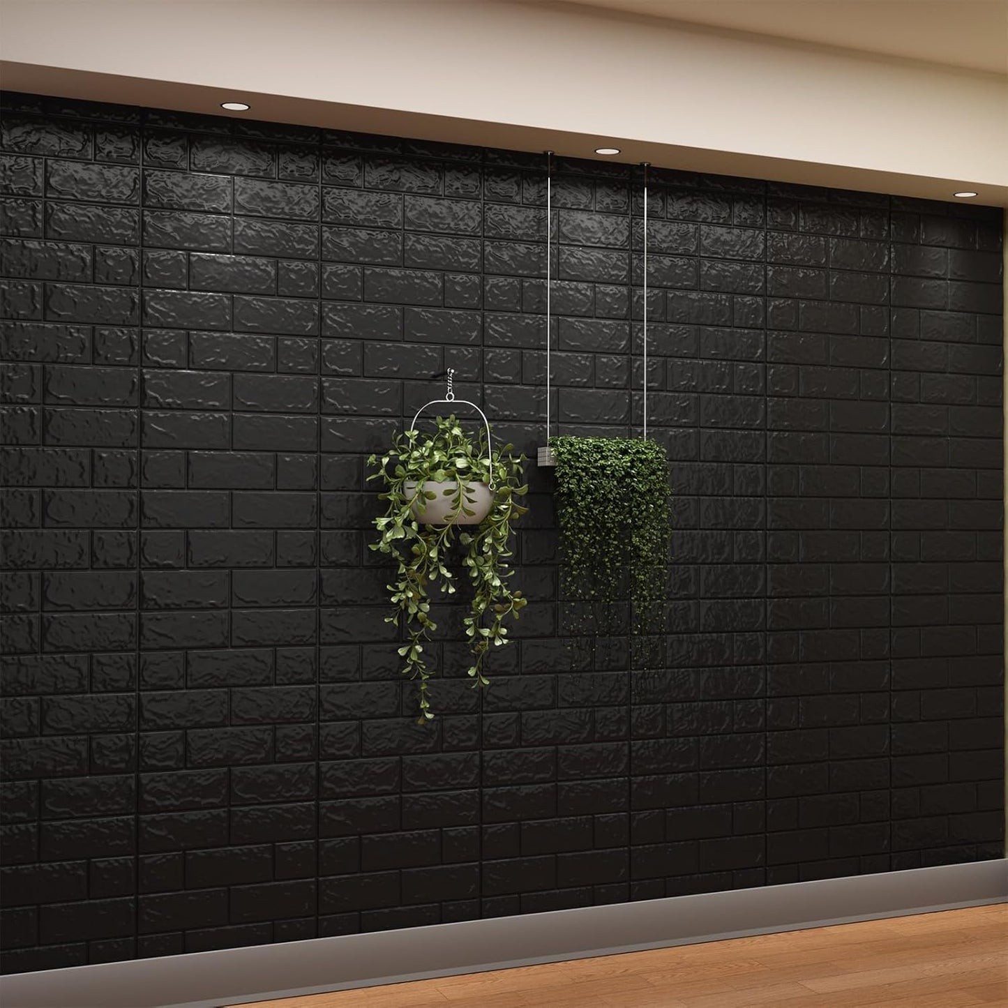 3D Wall Panels Peel and Stick，29 Sq Ft XPE Foam Stone 3D Wallpaper, Textured Faux Brick Wall Panels Black, 20PCS