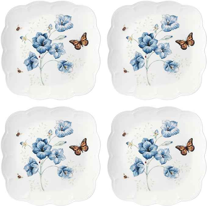 Lenox 894309 Butterfly Meadow Square 4-Piece Dinner Plates