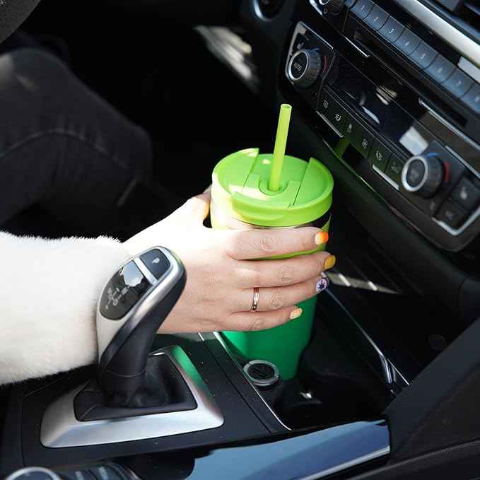 BJPKPK 18oz Tumbler With lid And Straw Stainless Steel Travel Coffee Mug Insulated Tumblers Cups,Bamboo Grove