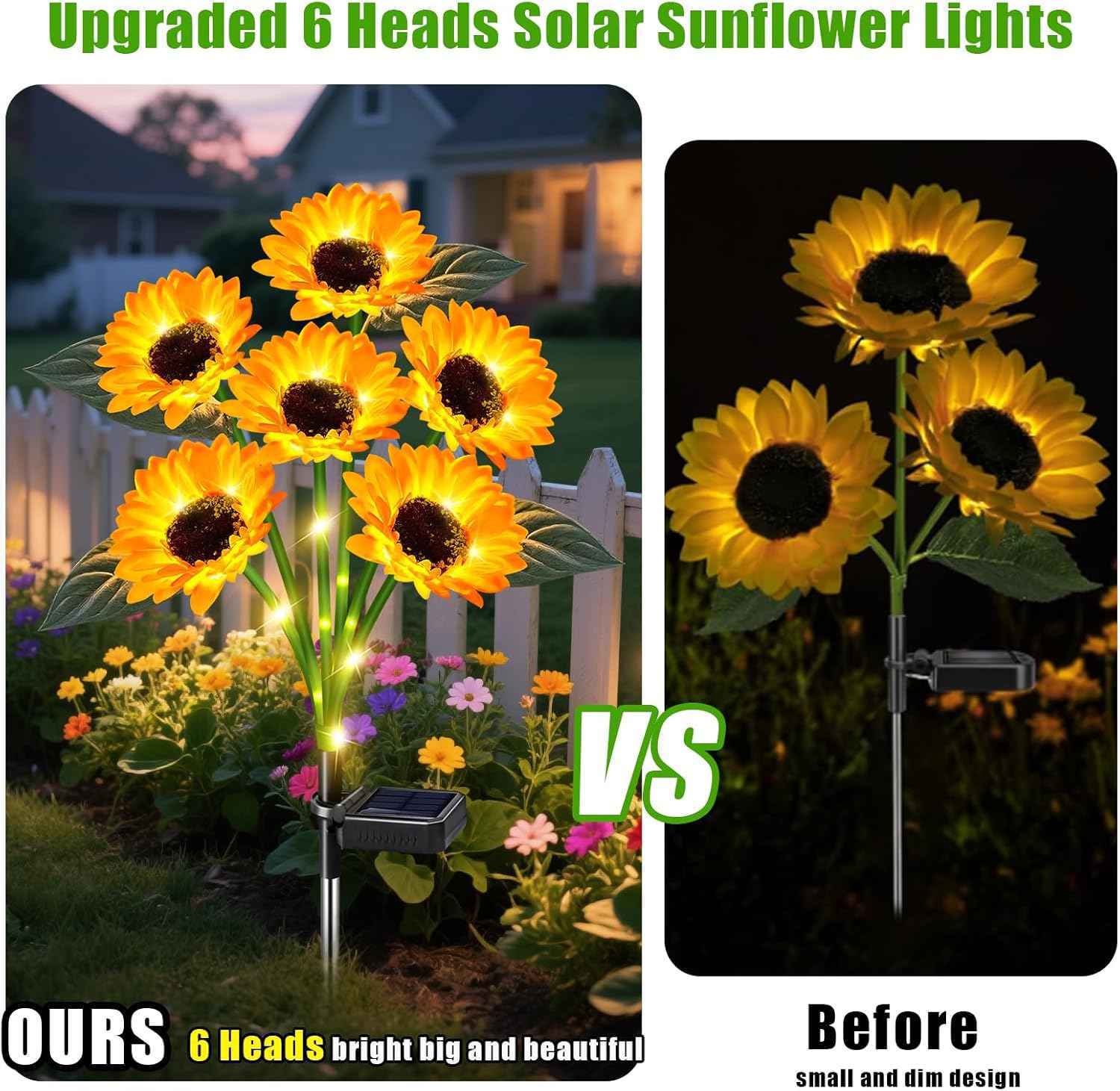 ostritec Sunflower Solar Lights Outdoor Decor, 4 Pack Solar Garden Decor 24 Waterproof Solar Sunflower Outdoor Lights for Garden Patio,Flower Bed, Pathway, Gift for Women, Mom, Grandma