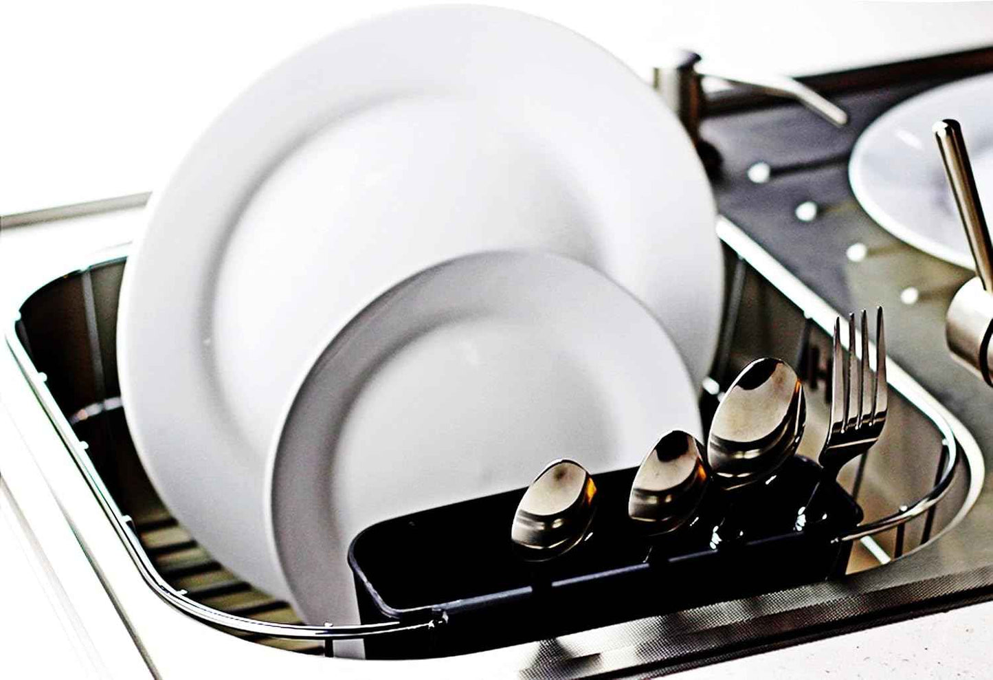 Neat-O Deluxe Chrome-Plated Steel Small Dish Drainers (Black)