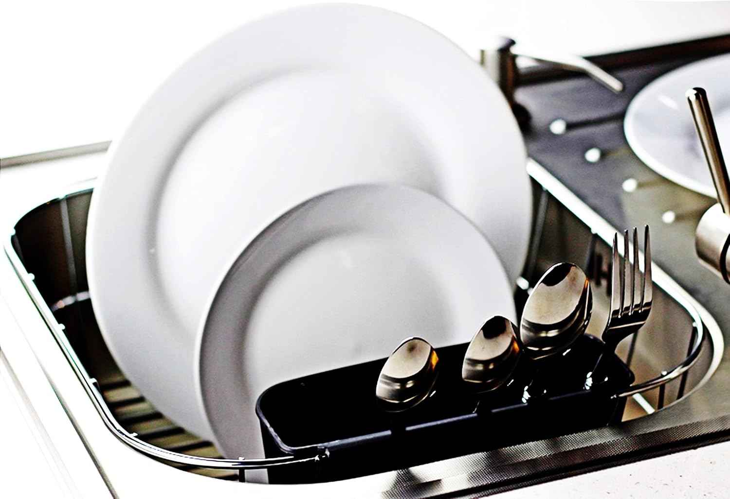 Neat-O Deluxe Chrome-Plated Steel Small Dish Drainers (Black)