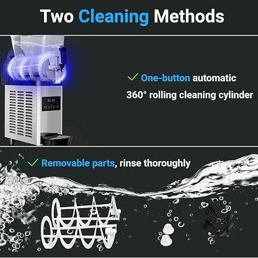 15L Single Tank Slushie Machine Commercial, Margarita Machine for Slushie, Frozen Drinks, Daiquiri, Smoothie in Large Events Party Restaurants Cafe Bars, Quiet Operation, No Ice Needed