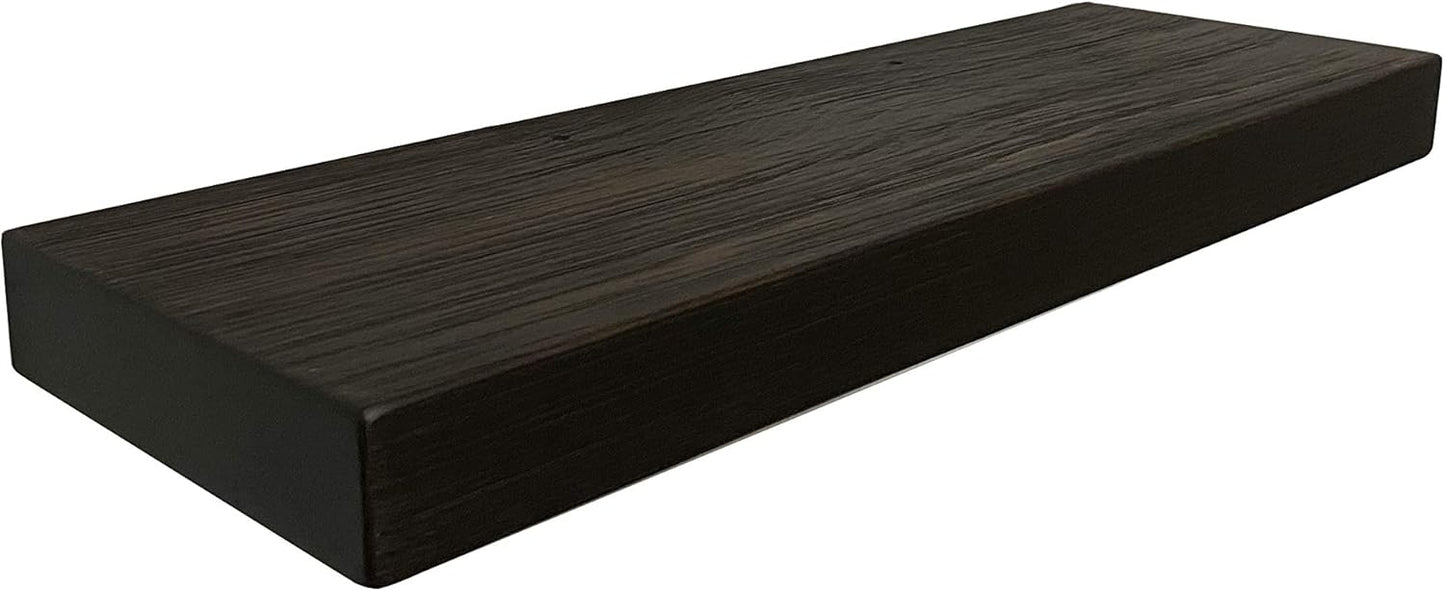 joelsantiques 36 Inch Wooden Floating Shelves for Wall - 36x8x2 in - Made of Natural Wood - Heavy Duty Rustic Wall Shelves - Made in USA - Perfect for Living Room, Kitchen - Mocha