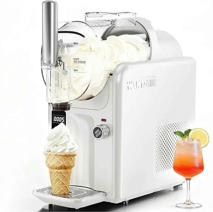 WantJoin 2-in-1 Slushie Machine – 72 oz White Frozen Drink Machines with 6 Preset Modes, No Ice Needed, Quiet and Simple Knob Operation, Frozen Drink Maker for Ice Cream, Margarita & Slushy