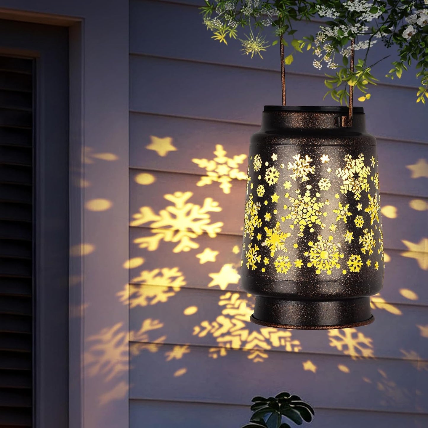 1 PCS Outdoor Lanterns Solar Powered Waterproof Decorative Hanging, Solar Power Lanterns for Outside, Christmas Gifts for Women, Flower Decor for Garden Lawn Backyard Front Porch