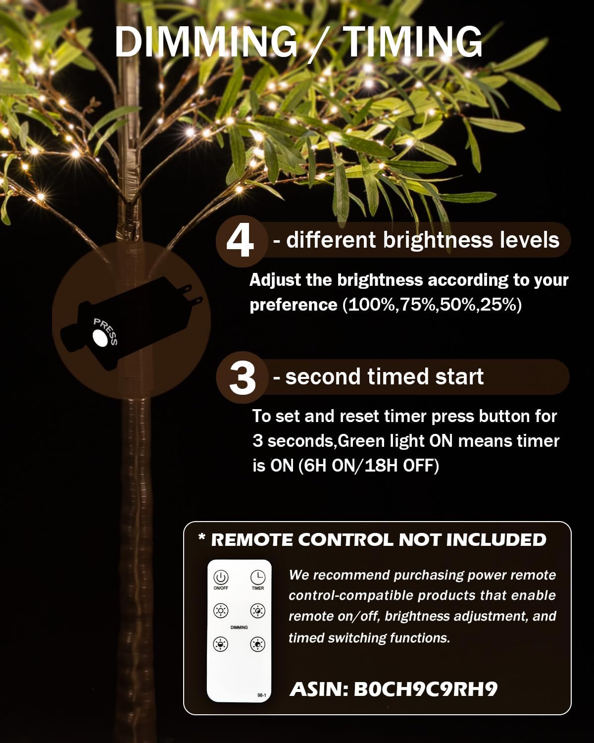 TYBEEU 6ft Lighted Olive Tree with 300 Warm White LED Lights, Dimmable, Ideal for Indoor & Outdoor Holiday Decor, Home, Garden, Wedding & Party