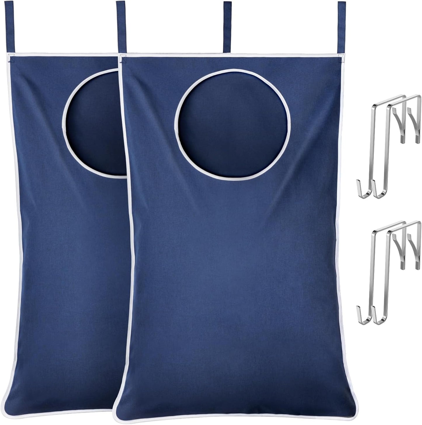 Lifewit 2 Pack Over Door Laundry Hamper, Large Collapsible Hanging Laundry Hamper, Hanging Laundry Basket Bag for Bathroom Bedroom Dirty Clothes Storage Organizer, Dark Blue
