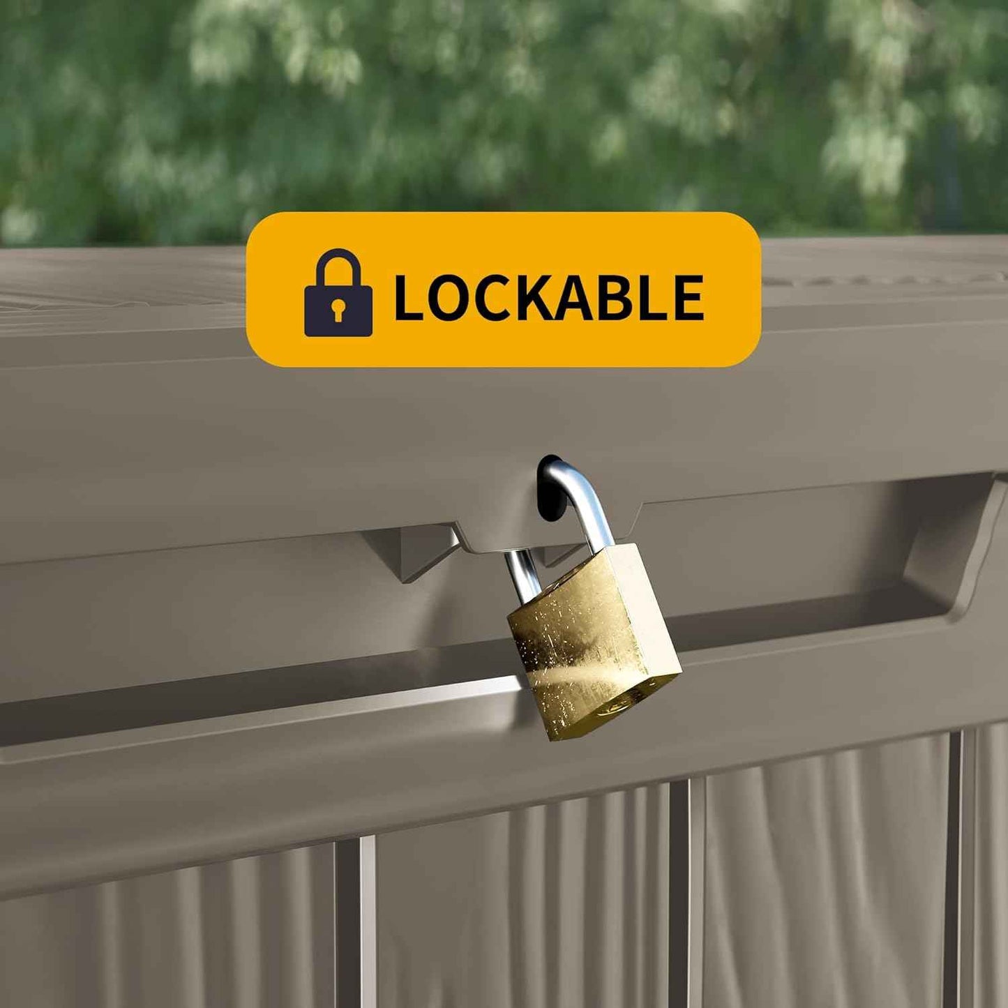 150 Gallon Outdoor Storage Box Patio Deck Box Waterproof, Resin Lockable Outside Large Storage Bin for Pool Cushion Furniture, Garden Tools UV-Resistant, Grey