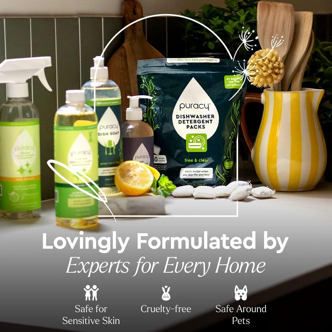 Puracy Multi-Surface Cleaner Concentrate - Plant-Powered Everyday Surface Cleaner - Natural All Purpose Cleaning Solution As Seen on TikTok (Organic Lemongrass, 16 fl oz)