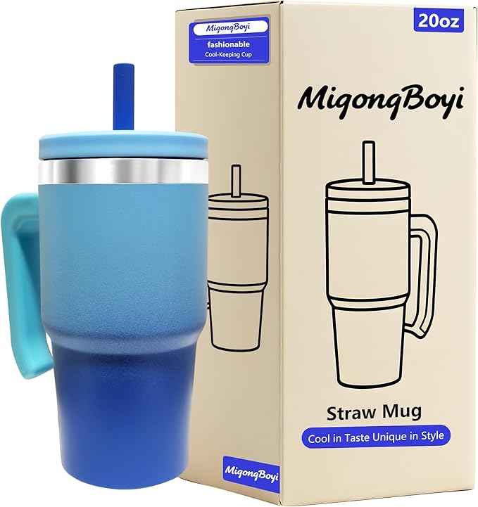 2PCS 20-OZ Insulated Water Bottle,Insulated Stainless Steel Tumbler,Reusable Cold Drink Thermos,BPA-Free, Double-Wall Stainless Steel Water Bottle (Royal Blues, 20, Fluid Ounces)