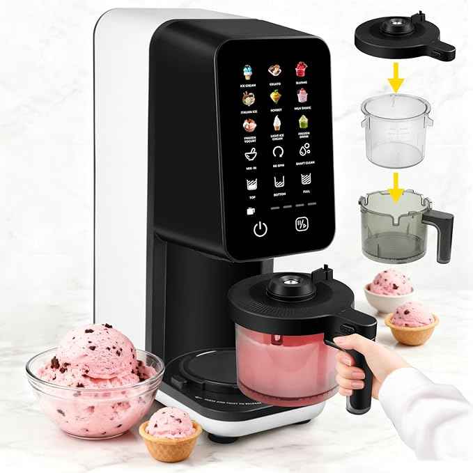 12 In 1 Ice Cream Machine, Electric Soft Serve Ice cream maker machine for Home & Office, Gelato, Slushie, Italian Ice, Sorbet, Milk Shake, FrozenYogurt, Light Ice Cream, Soft Serve Ice Cream Machine