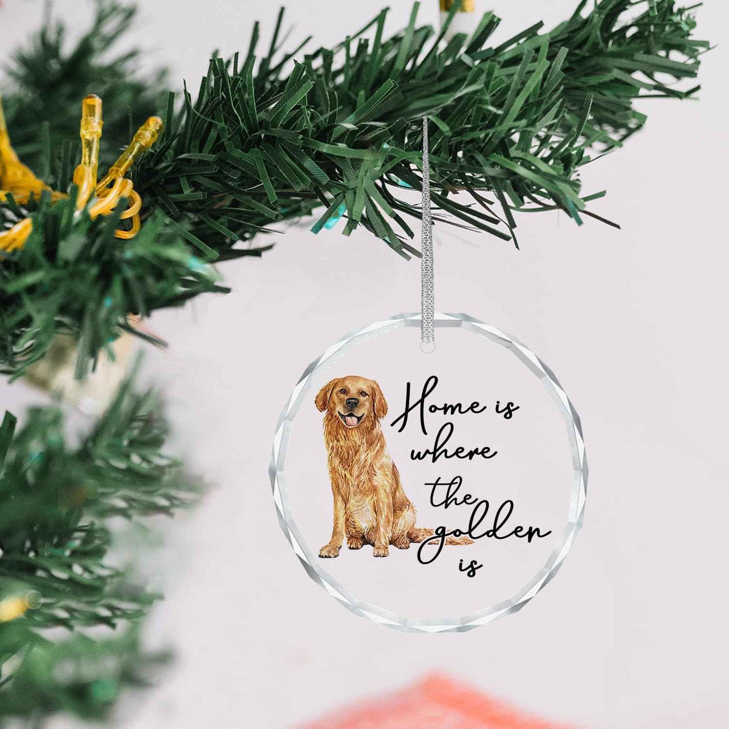 Golden Retriever Ornaments for Christmas Tree, Dogs Lovers Gifts for Women, Just a Girl Who Loves Golden Retriever Crystal Christmas Tree Hanging Ornaments